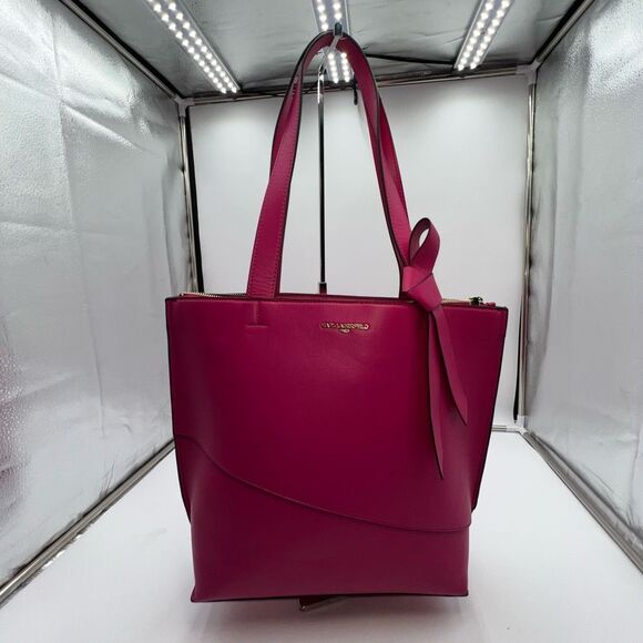 Karl Lagerfeld Paris womens Chantelle TOTE in Fuchsia - Picture 3 of 12